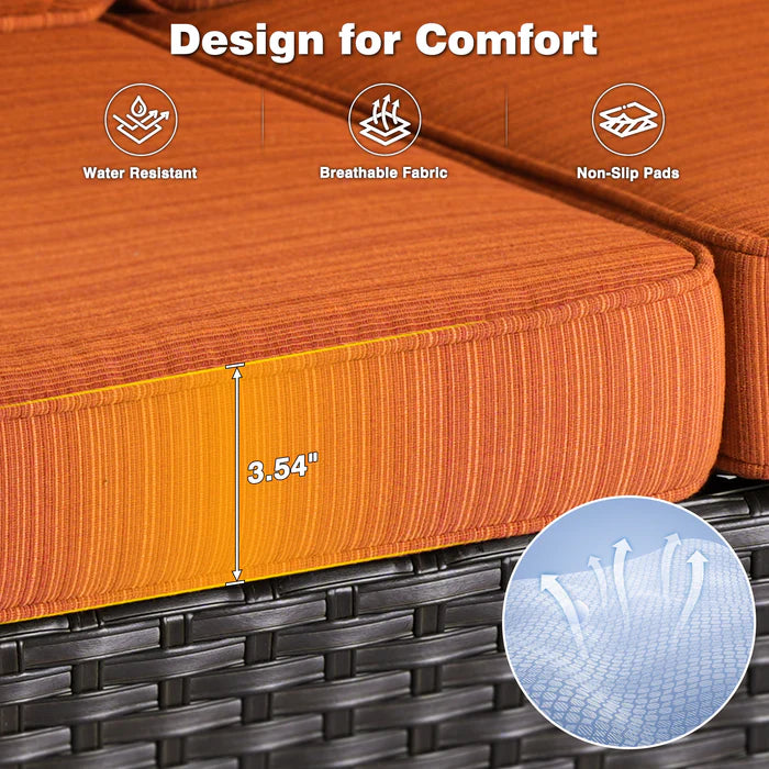 ALTRIGUS Patio Chairs 2-Piece Kenard Curved Handrest, Outdoor Conversation Set with Cushions