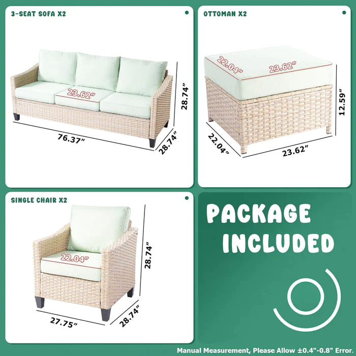 ALTRIGUS Athena Series Outdoor Patio Furniture Set 5-Piece with Cushions All Weather Wicker