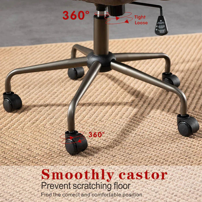 ALTRIGUS Office Chair Suede Fabric for Executive and Home Office Ergonomic Chair-Light Brown