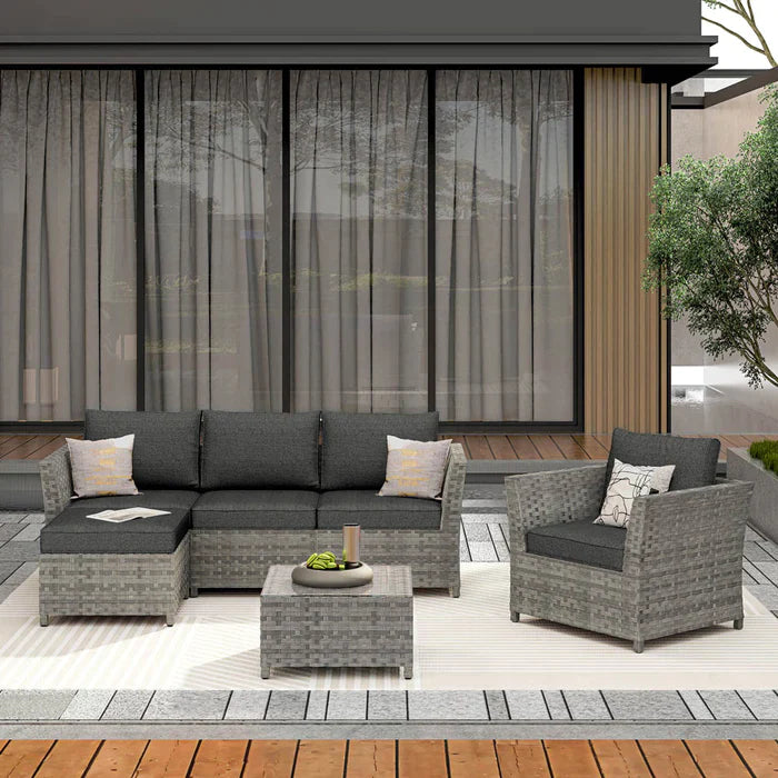 ALTRIGUS Patio Furniture Set New Rimaru 6-Piece with 2 Pillows, No Assembly Required