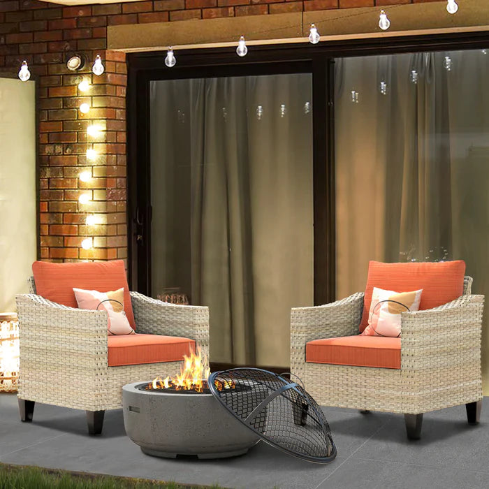 ALTRIGUS Athena Series Outdoor Patio Furniture Set with Fire Pit 3-Piece