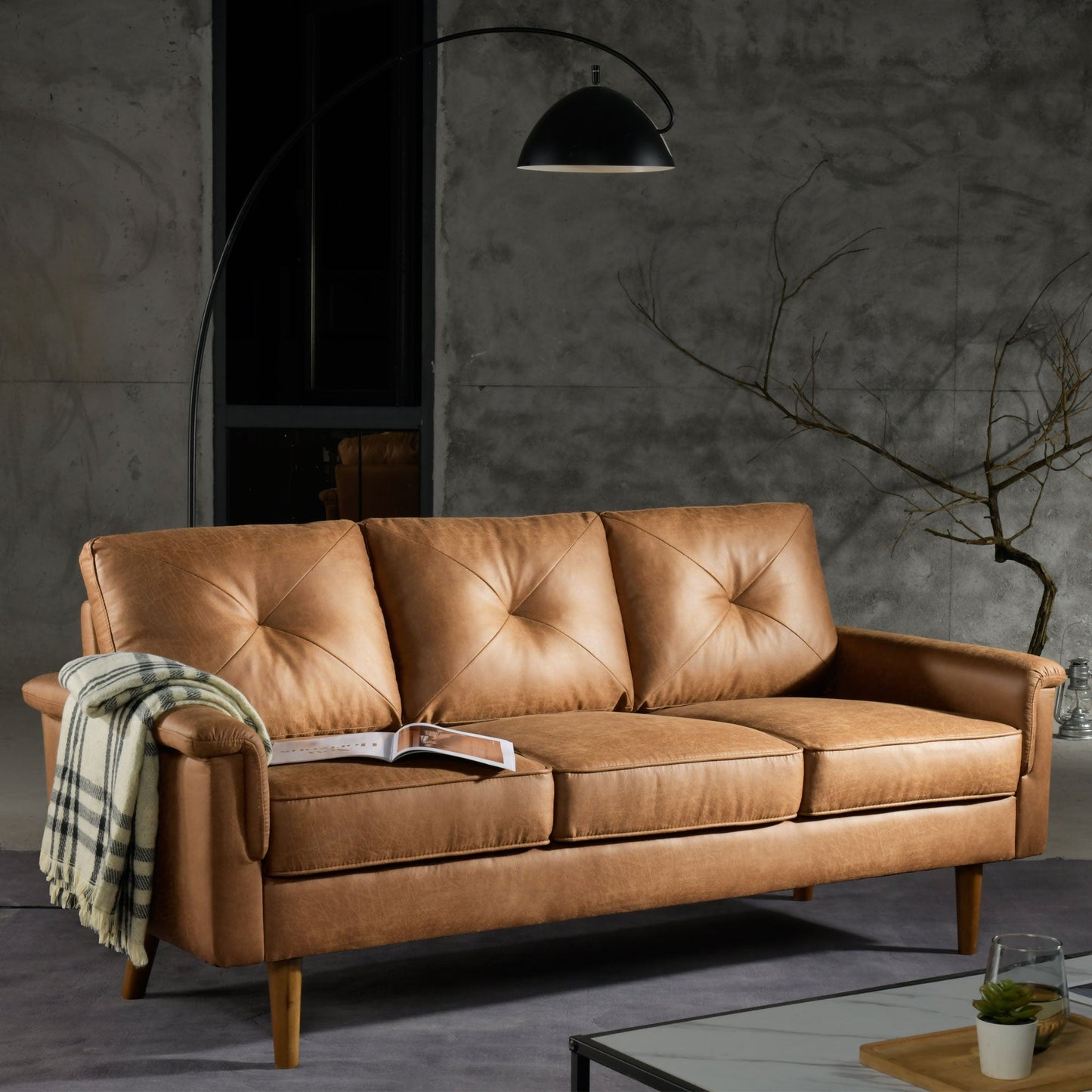 ALTRIGUS 72"Hot Stamping, Living Room Sofa, Easy To Install Sofa For Different House Types