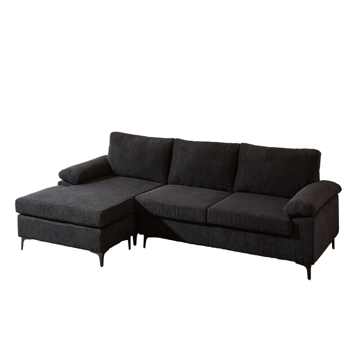 ALTRIGUS Living Room Sofa Reversible Chaise 100" Wide with Ottoman