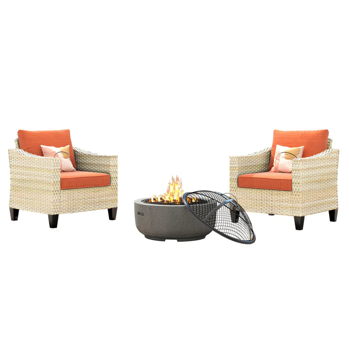 ALTRIGUS Athena Series Outdoor Patio Furniture Set with Fire Pit 3-Piece