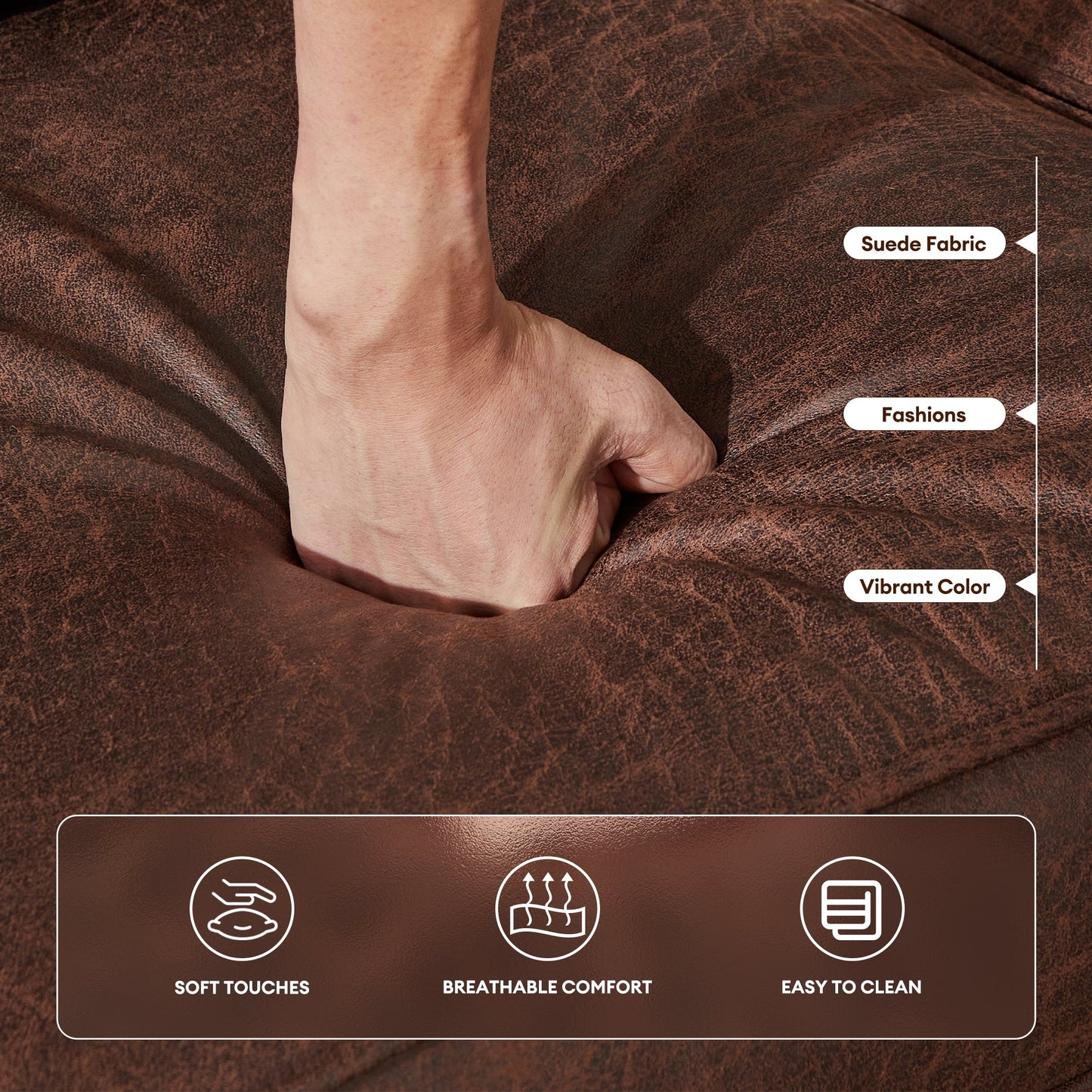 ALTRIGUS 82 Inch Sofa Couch With Extra Deep Seats3 Seat Sofa For Living Room,Dorm,Office,Apartment