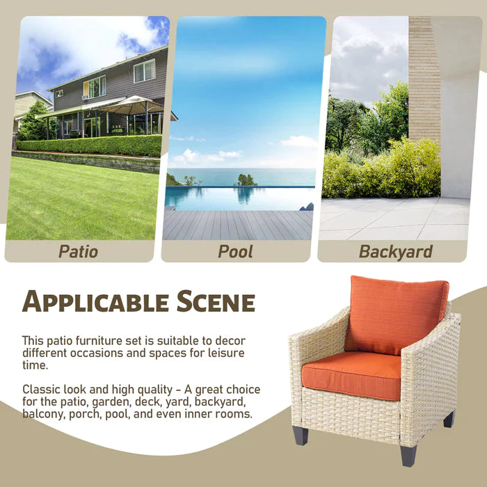 ALTRIGUS Athena Series Outdoor Patio Furniture Set with Fire Pit 3-Piece