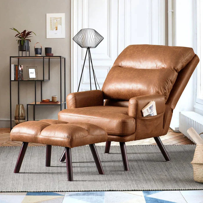 ALTRIGUS Living Room Accent Chair with Ottoman, multi angle adjustment