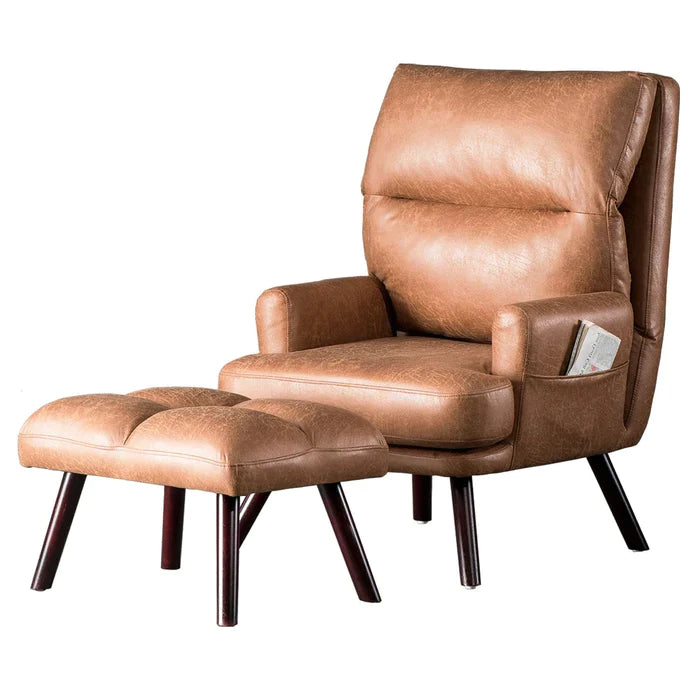 ALTRIGUS Living Room Accent Chair with Ottoman, multi angle adjustment